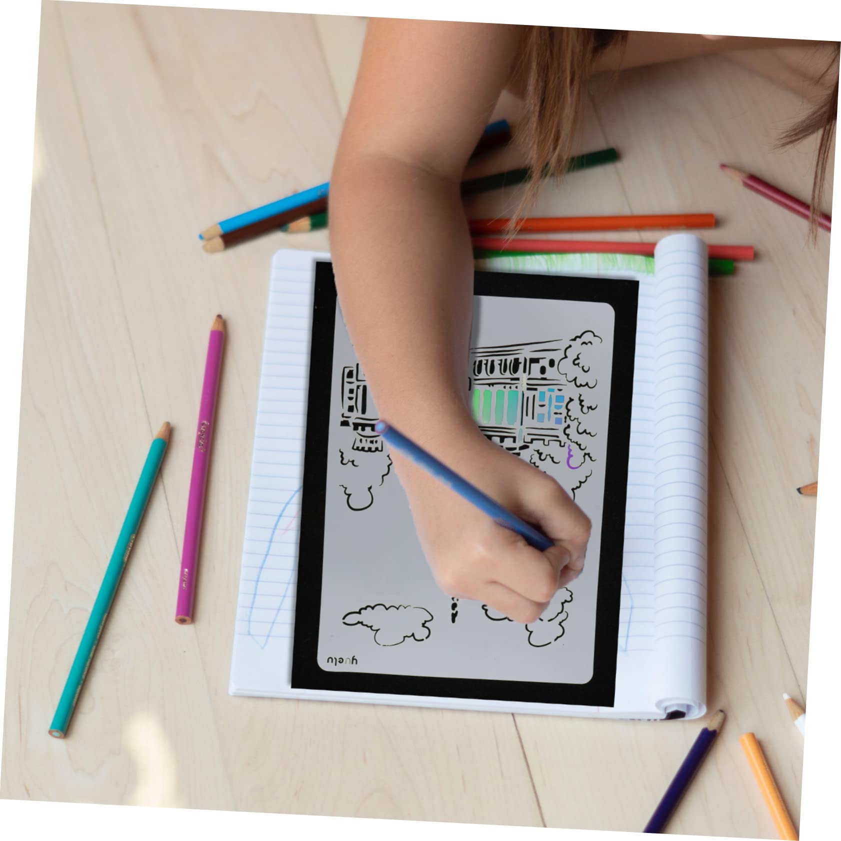 Housoutil Scratch Drawing Stencils Kit Xcm Sets of DIY Art Craft Scratch Painting Stylus Boys and Girls Educational Toys