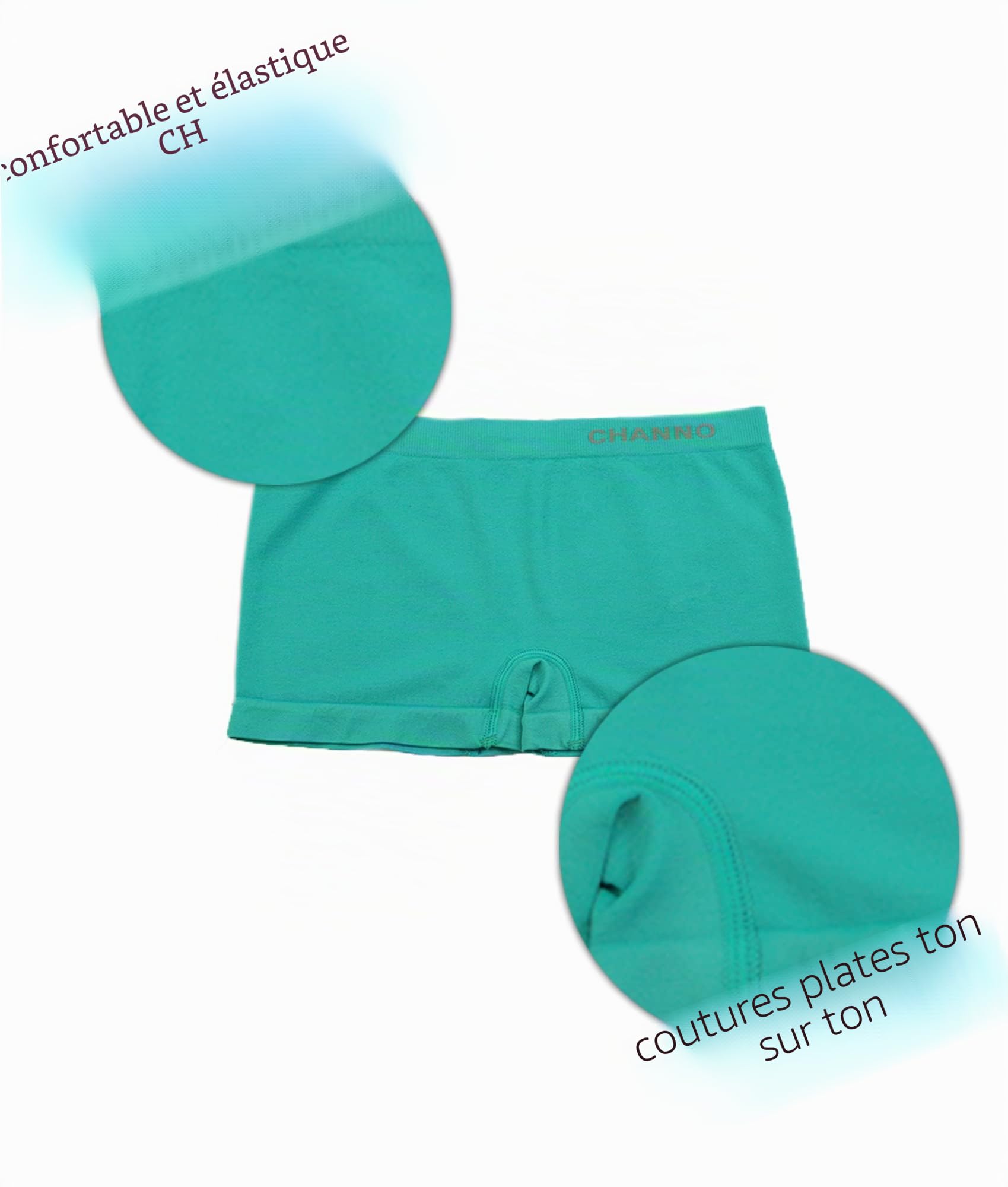 Channo Boxers Fille Shorty Culotte sans Couture en Microfibre Ultra-Douce, Lot Multicolore de 12