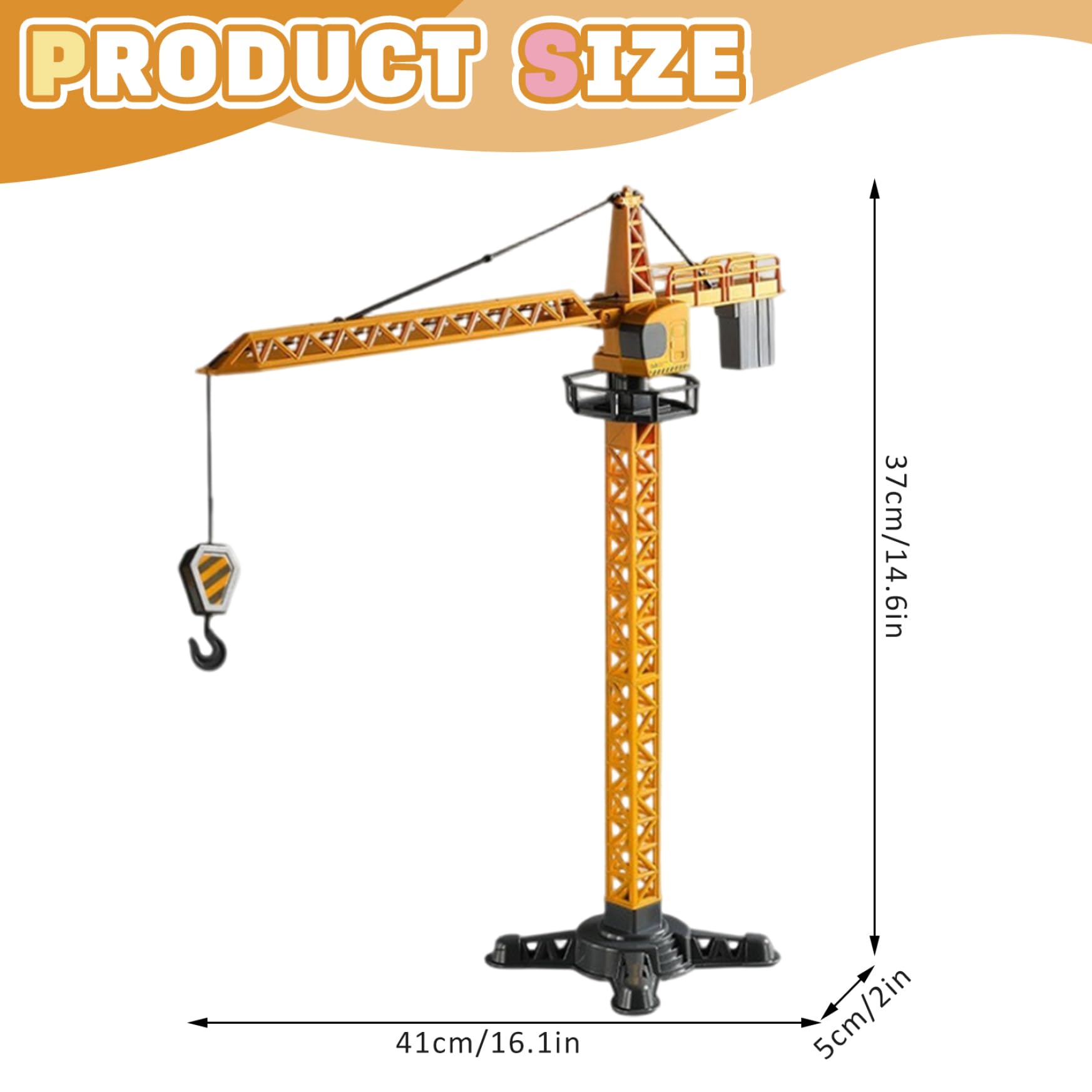 Jouet de Construction en Alliage de Grue, Ensemble Jeu Construction 16x15x2 Pouces, Jouet Grue Simulation réaliste, Jouets éducatifs pour Tout-Petits garçons et enfan