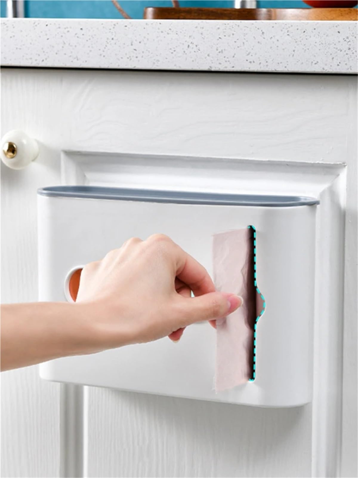 Organizador De Bolsas De Basura Caja de almacenamiento de bolsas de basura, dispensador de bolsas de basura de plástico montado en la pared, soporte for bolsas de basura, organizador extraíble for bañ