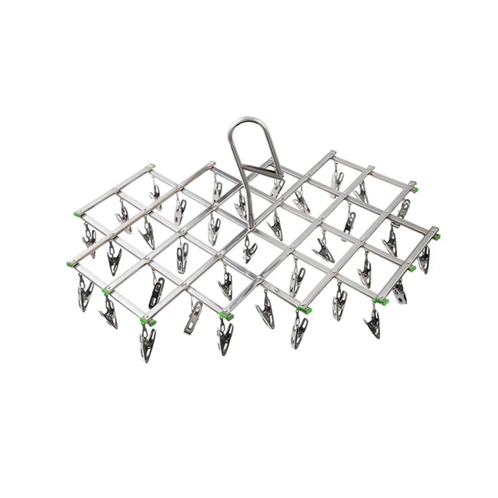 Colgador de Ropa Interior Plegable Acero Inoxidable, Rejilla Secado Calcetines a Prueba Viento, diseño Cabeza Plana, Clip Agarre Resistente al óxido, 3 uds para Hogar(35 Clip)