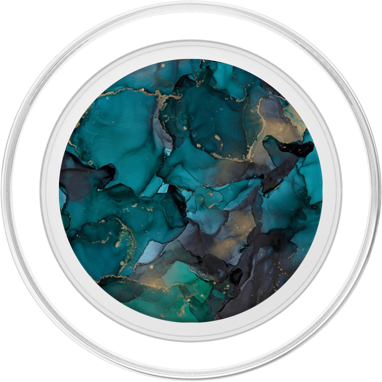 Mixture of Dark Green and Black Colors With Gold Accents PopSockets PopGrip for MagSafe
