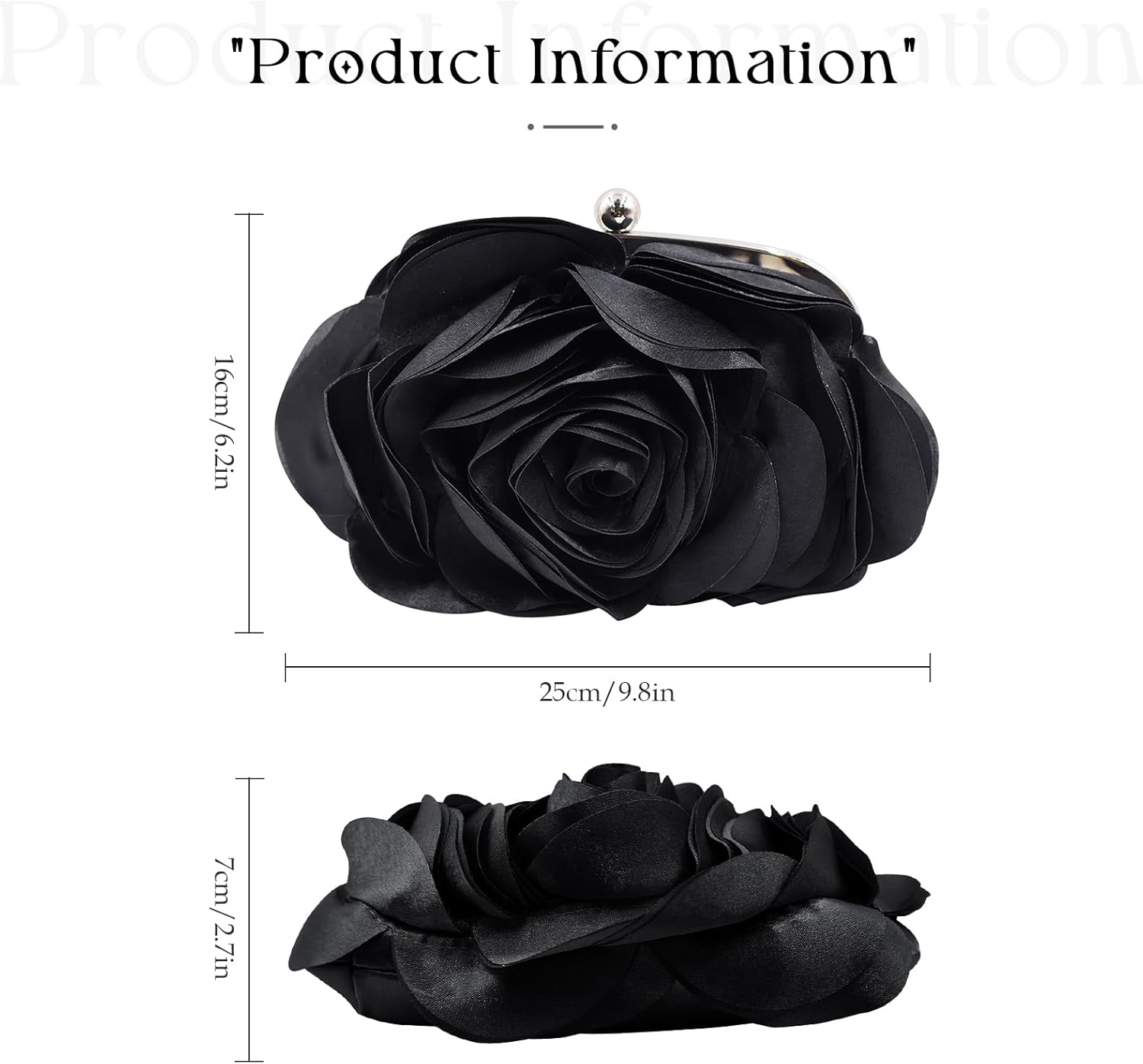 Little Floral Clutch Purse for Women - Elegant Rose Petal Evening Bag with Detachable Chain for Wedding, Gala, Prom - Image 5