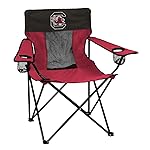 Logo Brands NCAA South Carolina Gamecocks Elite Portable Chair - Premium Outdoor Chair with Cup Holder, Powder-Coated Steel Frame, Lightweight and Portable for Tailgating,and Sporting Events