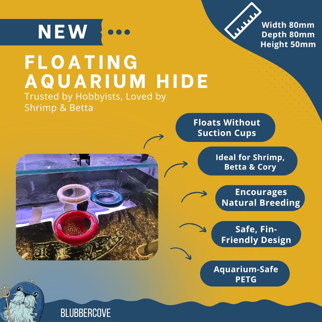 BlubberCove Floating Aquarium Hide, Safe Cave Ornament Decoration for Betta Cory - Image 3