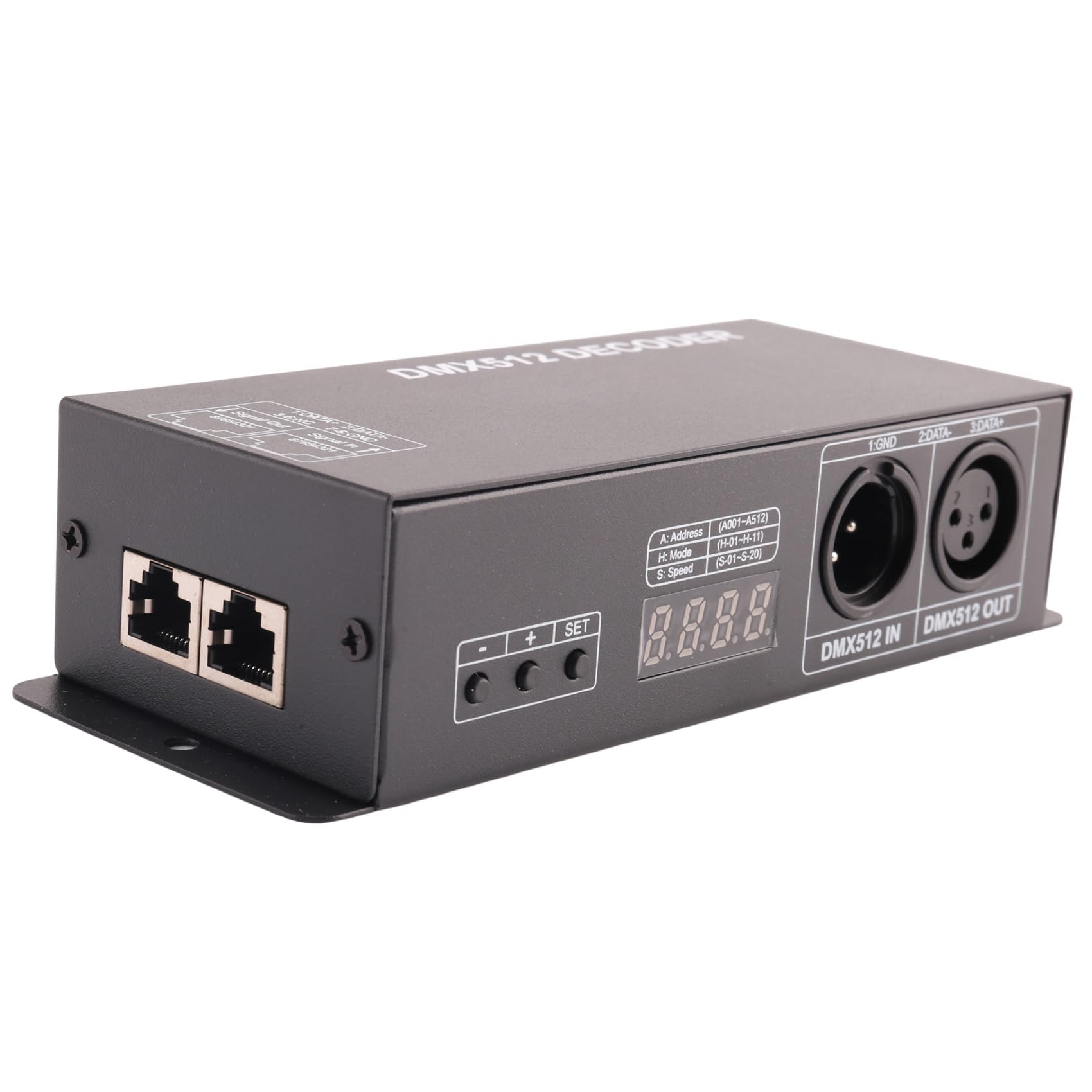 Giilayky Décodeur DMX512 4 Canaux – Contrôleur Gradation LED RGBW – Affichage Numérique 12-24V 20A