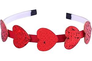 Dzrige Valentines Day Kids Glitter Red Heart Headband