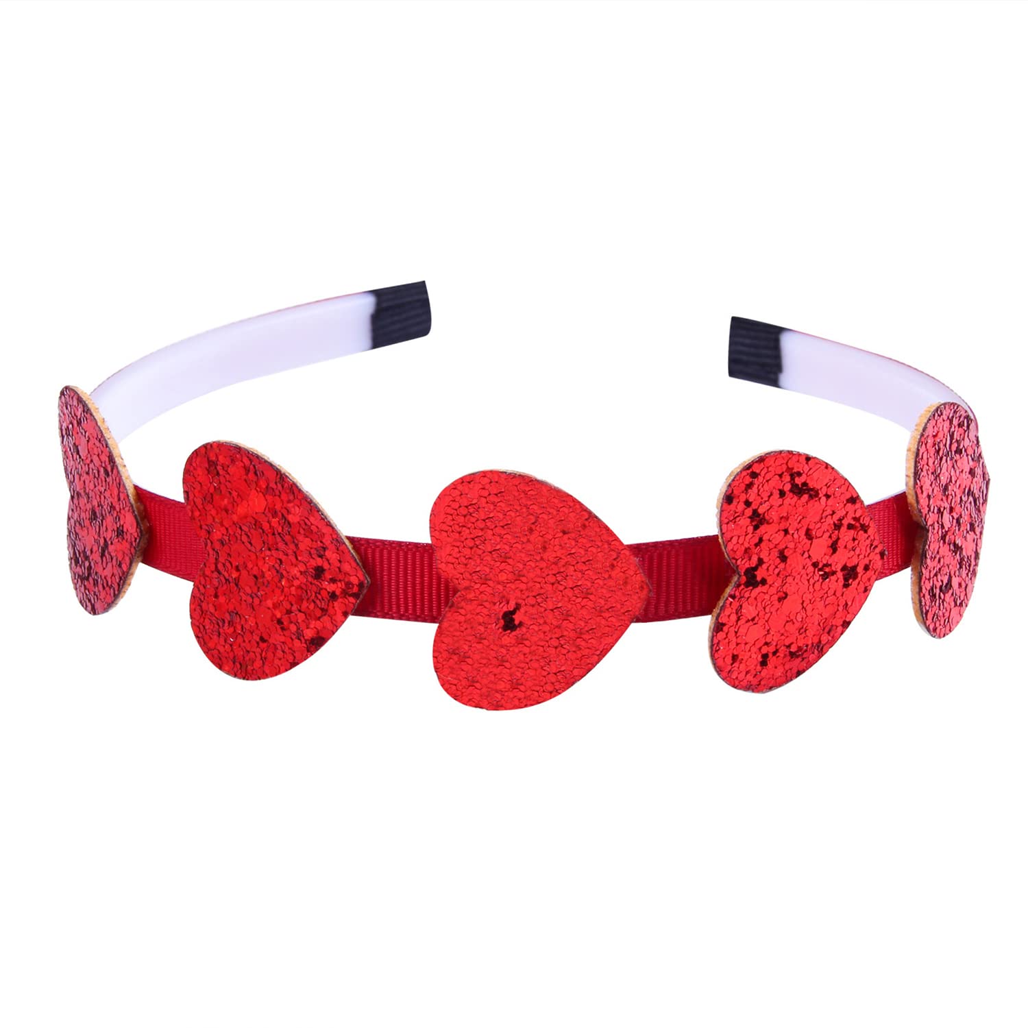DzrigeValentines Day Heart Headband Glitter Red Heart Headpiece Sequin Love Heart Hair Accessories for Girls Kids Valentine's Day New Year Wedding Birthday Party Gift