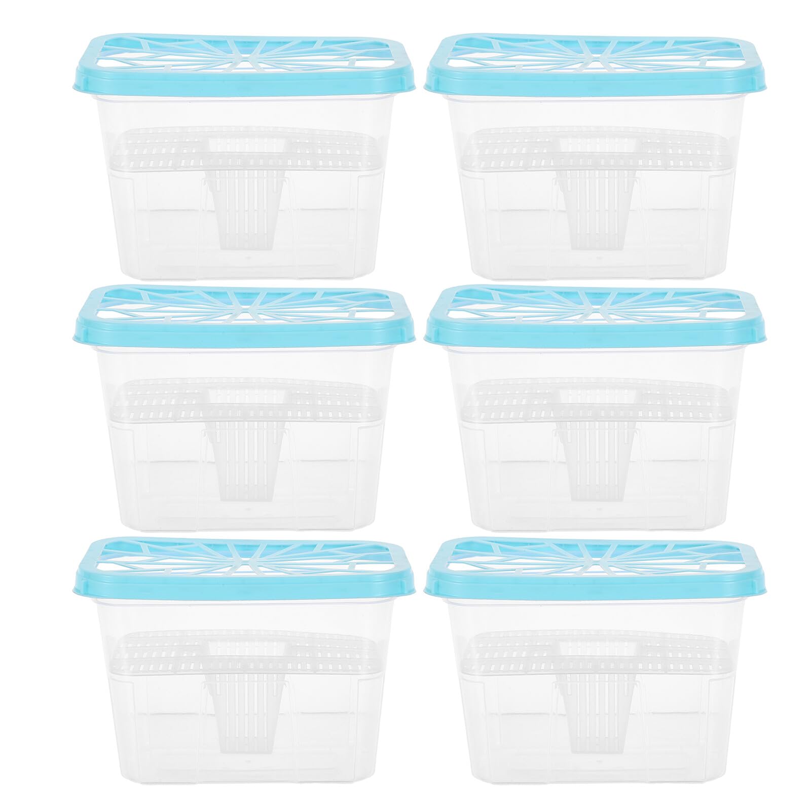 6piezas Caja Deshumidificadora Vacía de Plástico Contenedor Rellenable Tapa para Armarios Domésticos