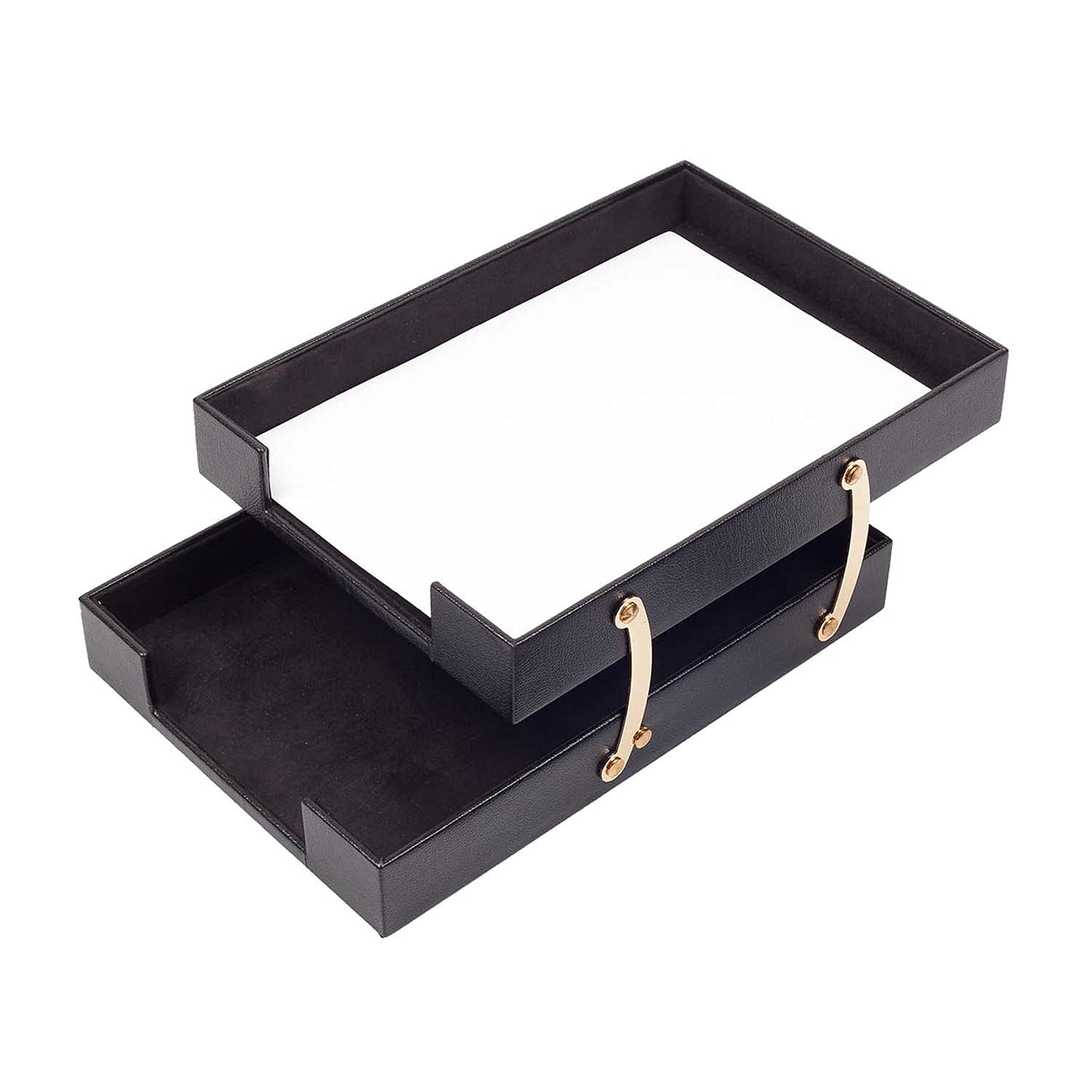 Set da scrivania in pelle, organizer da scrivania, accessori per scrivania da ufficio, doppio vassoio per documenti, 10 accessori, organizer da scrivania, accessori da scrivania per ufficio, organizer