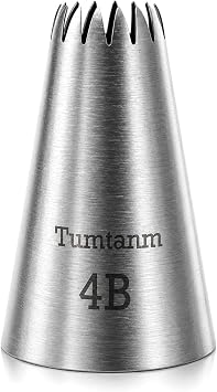4B Nozzle Large Drop Flower Piping Tip, Large Seamless Stainless Steel Icing Piping Nozzle Tip #4B