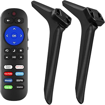 TV Legs for Hisense TV Stand with Remote Compatible with Hisense Roku TV & Roku Players, Not for All, Base Stand for Hisense TV with Remote & Screws