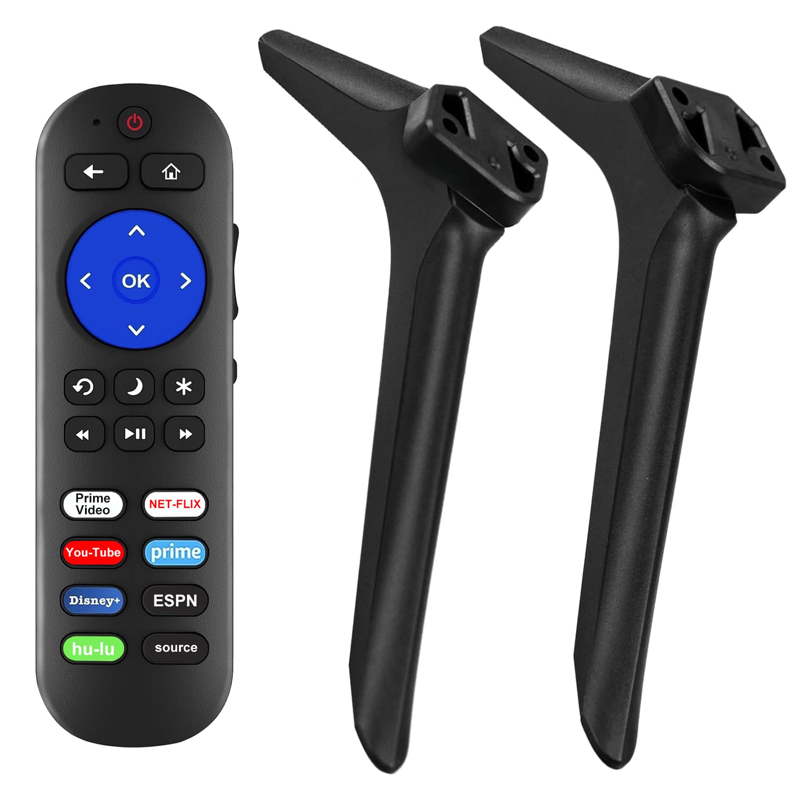 TV Legs for Hisense TV Stand with Remote Compatible with Hisense Roku TV & Roku Players, Not for All, Base Stand for Hisense Roku with Remote & Screws