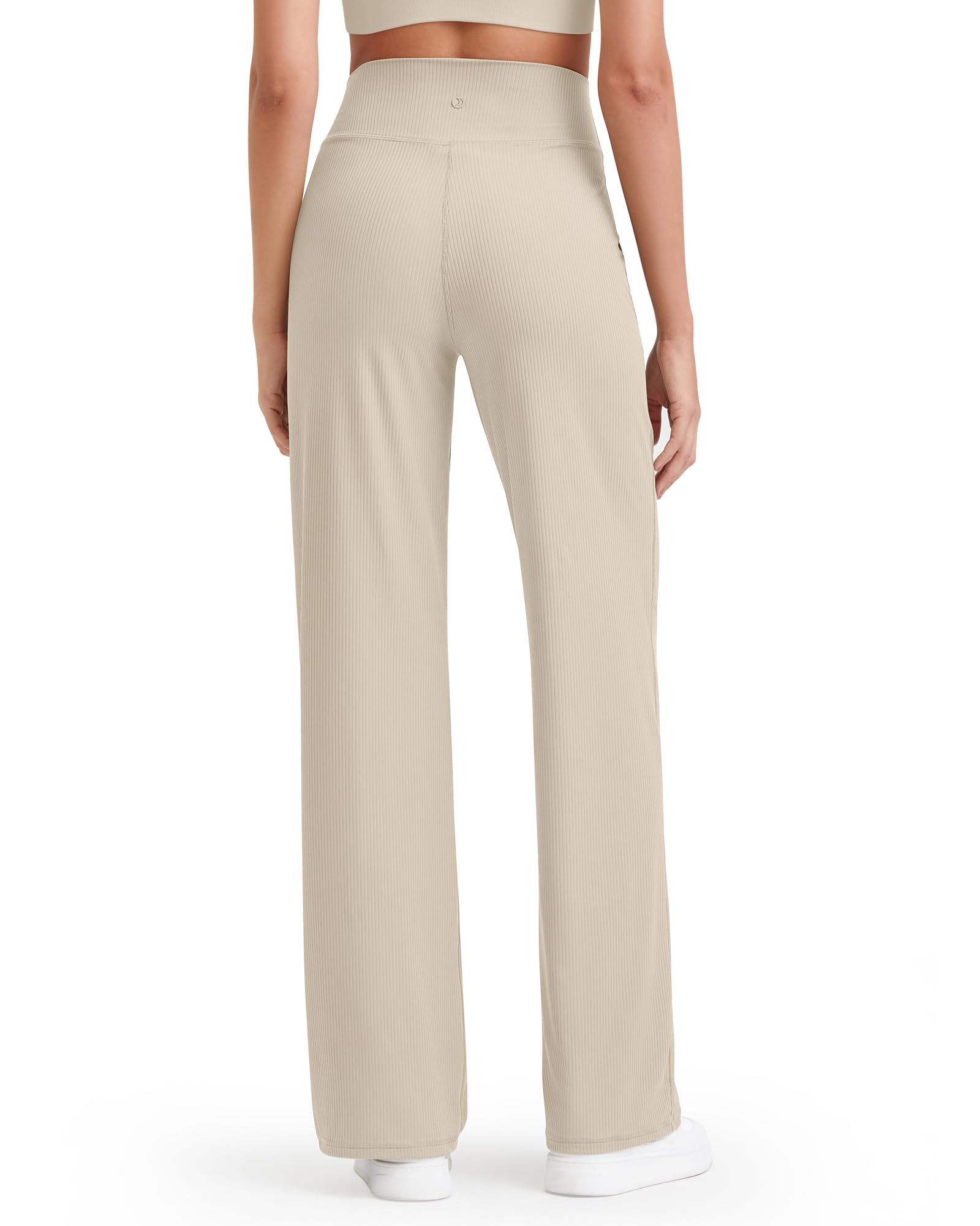 G4Free Pantalon de yoga en tricot côtelé avec poches pour femme - Léger et extensible - Décontracté