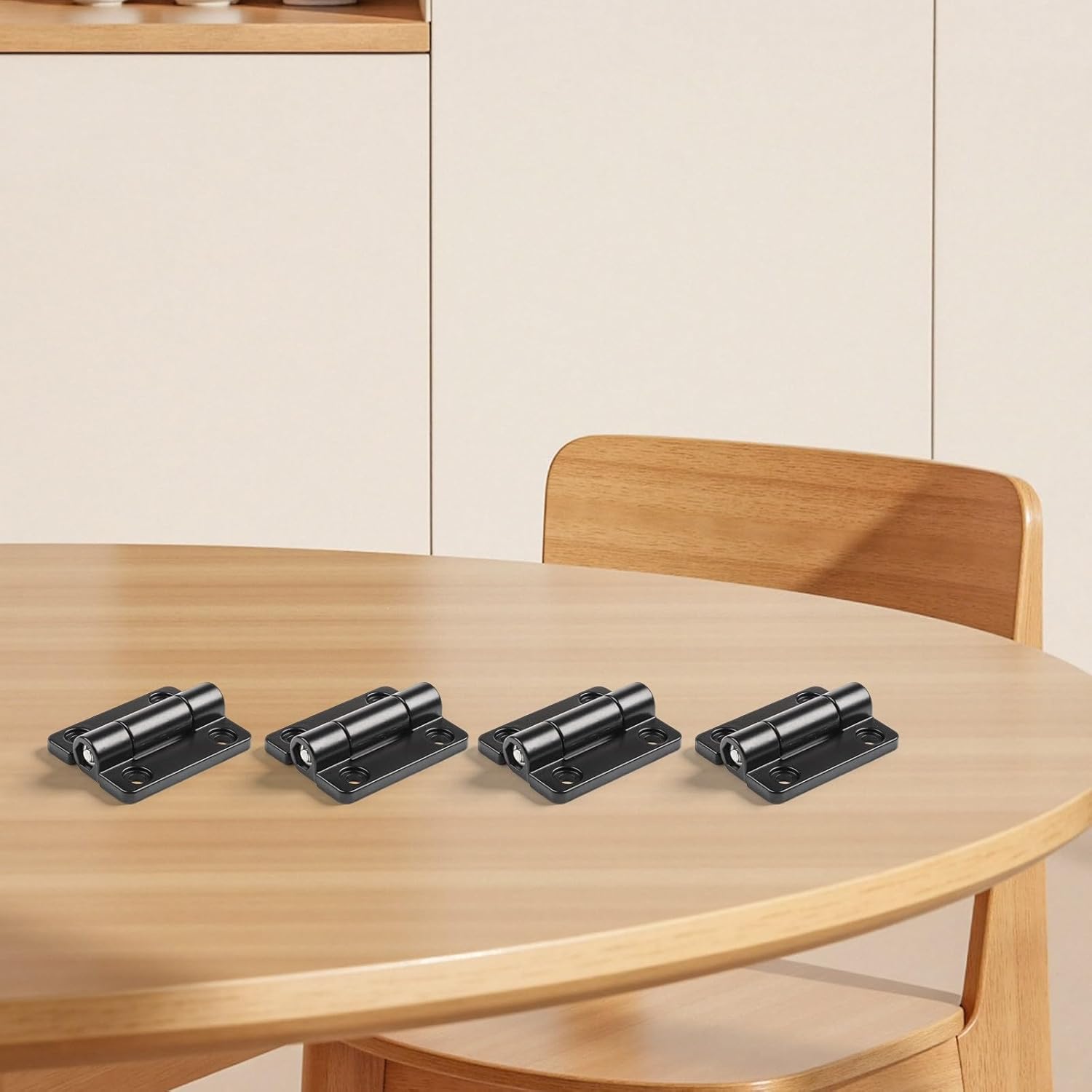 4-Pack Adjustable Torque Damping Hinge, Zinc Alloy Stop Positioning Flat Hinge with 360 Degree Rotation for Furniture Cabinet Door Window and Industrial Equipment, Black or Silver