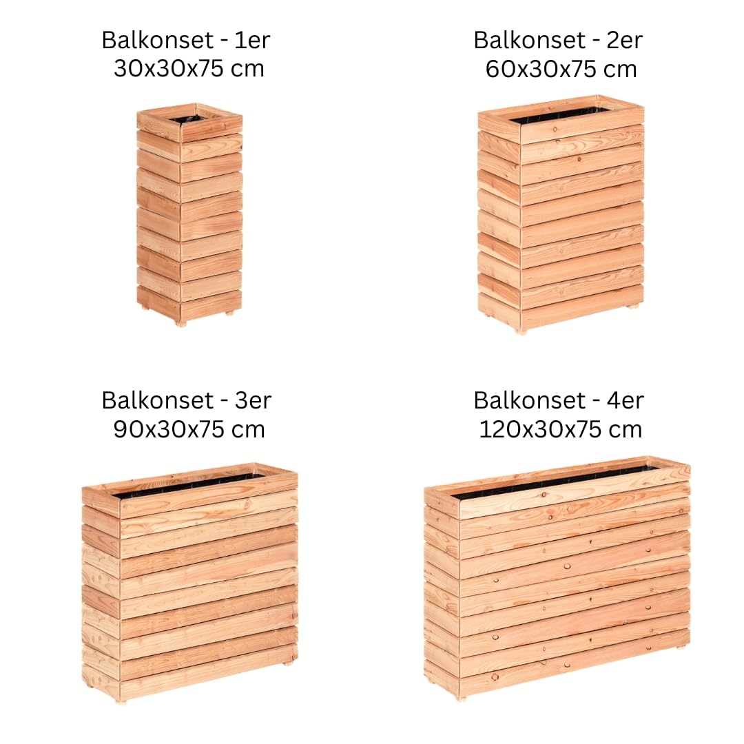 Mega Holz Pflanzkübel MODULO 120x30x39 cm (BxTxH) - wetterfester Blumenkasten aus heimischen Lärchenholz - Blumenkübel aus witterungsbeständiger Lärche für Garten, Terrasse und Balkon, Modular, Holz