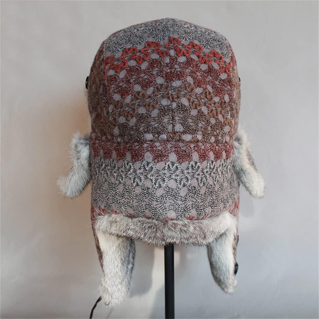 Ski Cap Men and Women Outdoor Winter Thickening Female Large Size Thunderbolt Hat