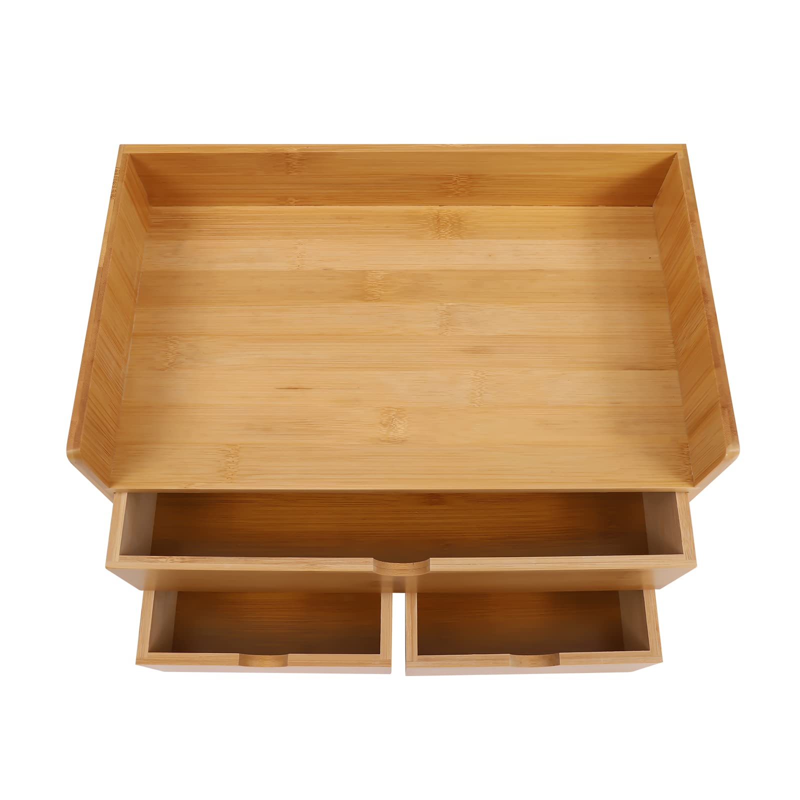 Organizer da scrivania, 30 x 19 x 20 cm, scatola da scrivania in bambù, mini cassetto cosmetico con 3 cassetti, per collezioni di cosmetici, articoli da toeletta, gioielli per capelli