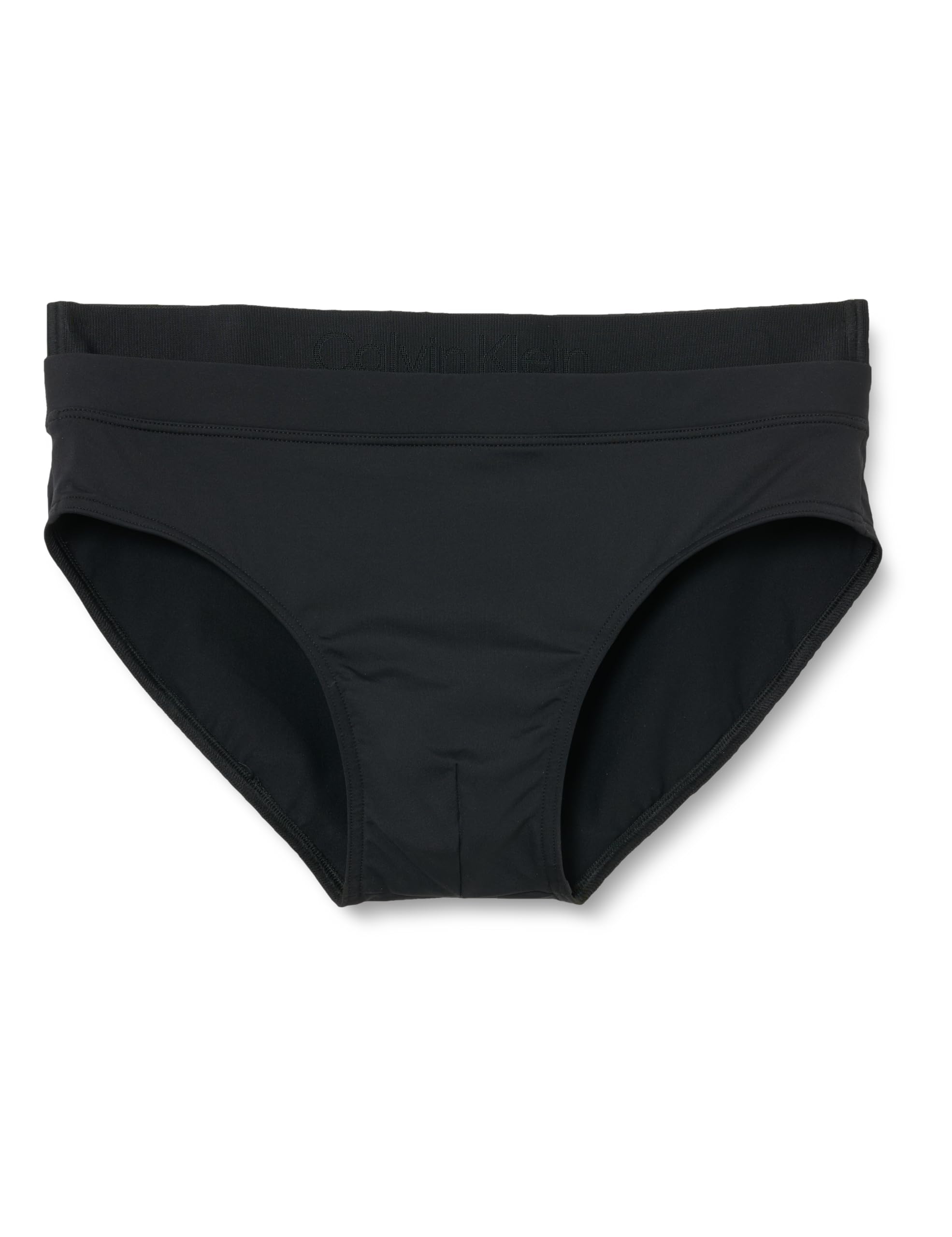 Calvin Klein Men’s Swim Briefs with Double Waistband, Black (Pvh Black), S