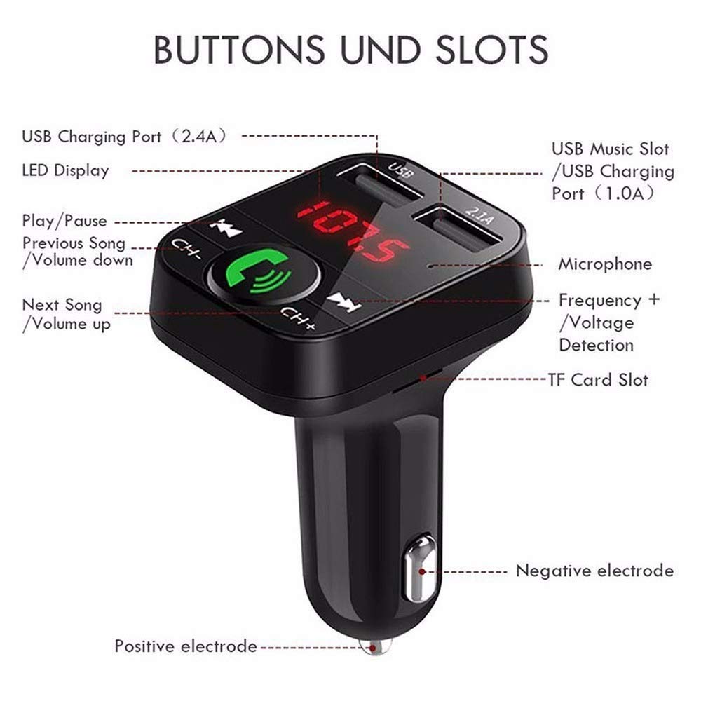 Car Handsfree Wireless Bluetooth Kit FM Transmitter LCD Car MP3 Player USB Charger FM Modulator Car Accessories Z4