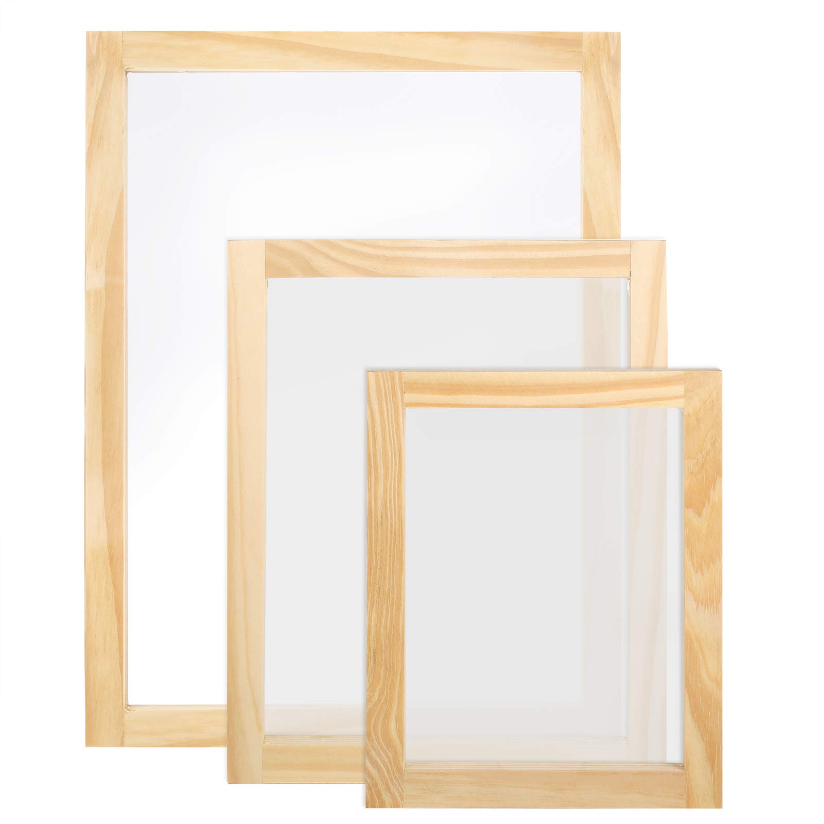 Buy Caydo 3 Pieces 3 Size Wood Silk Screen Printing Frame with Mesh for