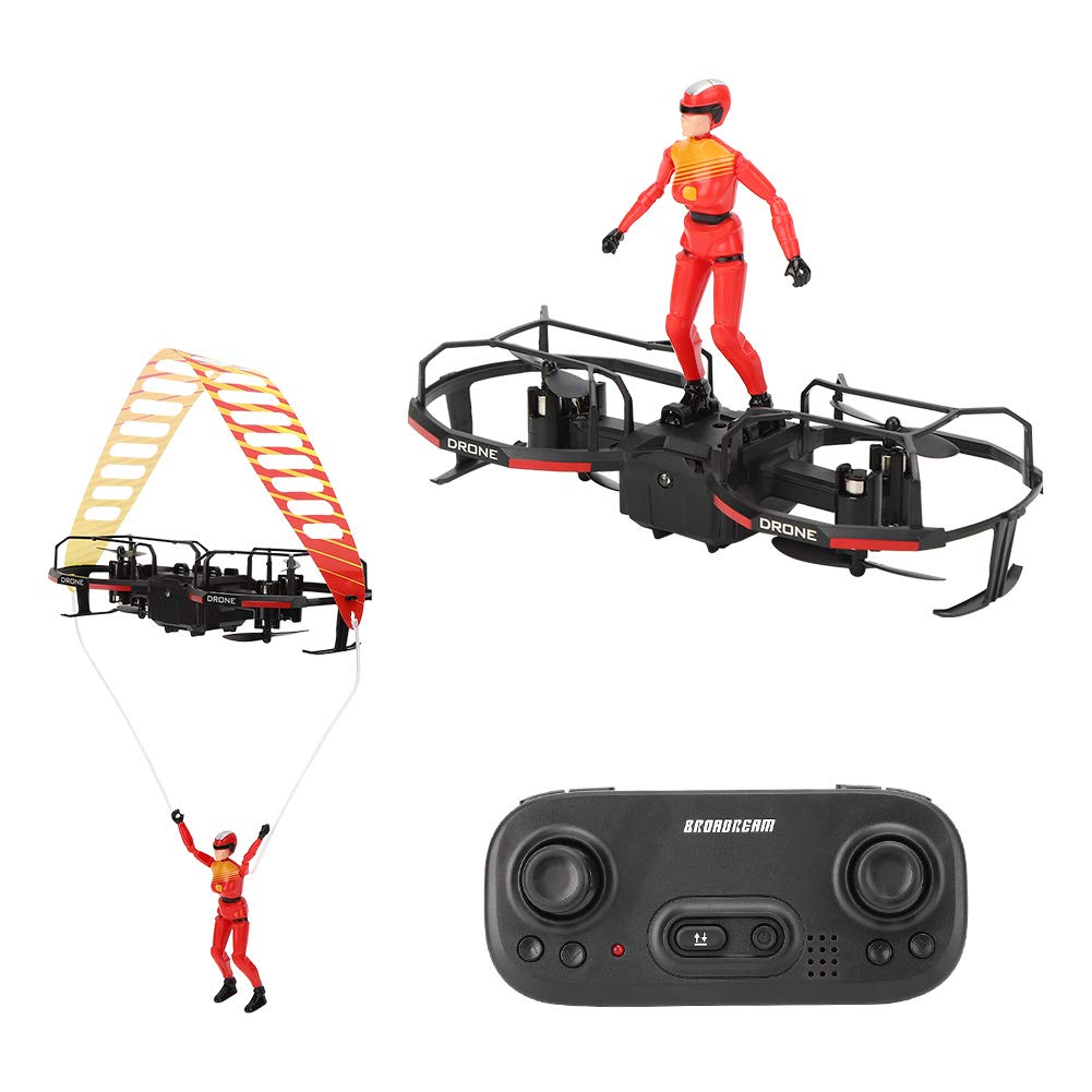 Drone Giocattolo Multifunzione RC, 2 Assi RC Stunt Parapendio Drone Altitude Hold Mode Drone Quadcopter(Rosso)