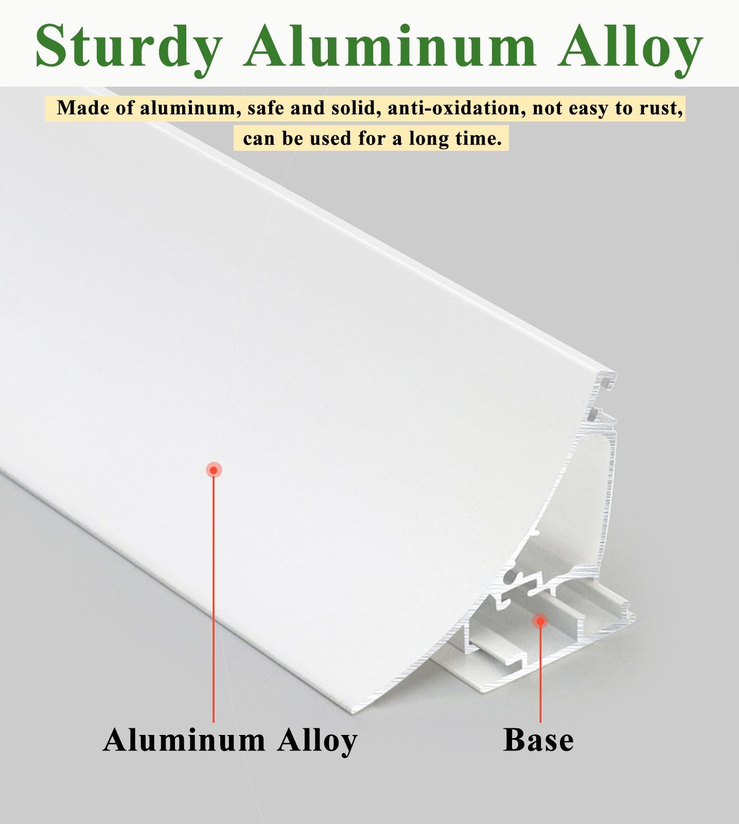 LED-Aluminium-Kanalprofil für Oberflächenmontage, Diffusorschiene für Wandwascher, Buchtenbeleuchtung, indirekte Umgebungsform für Wände und Decken