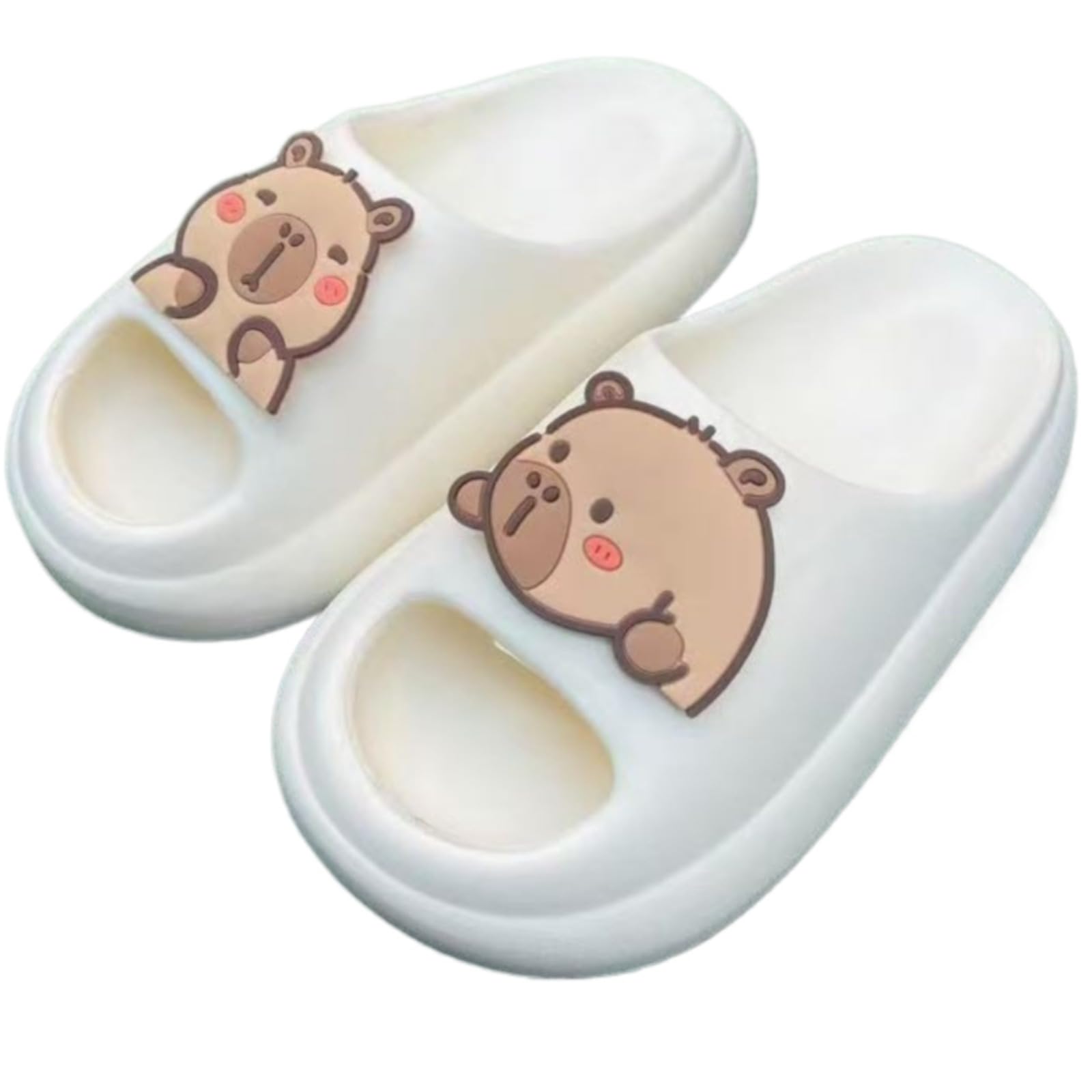 SOQSOQ cute slippers summer shoes for women cartoon bath slides thick sole non slip quick dry