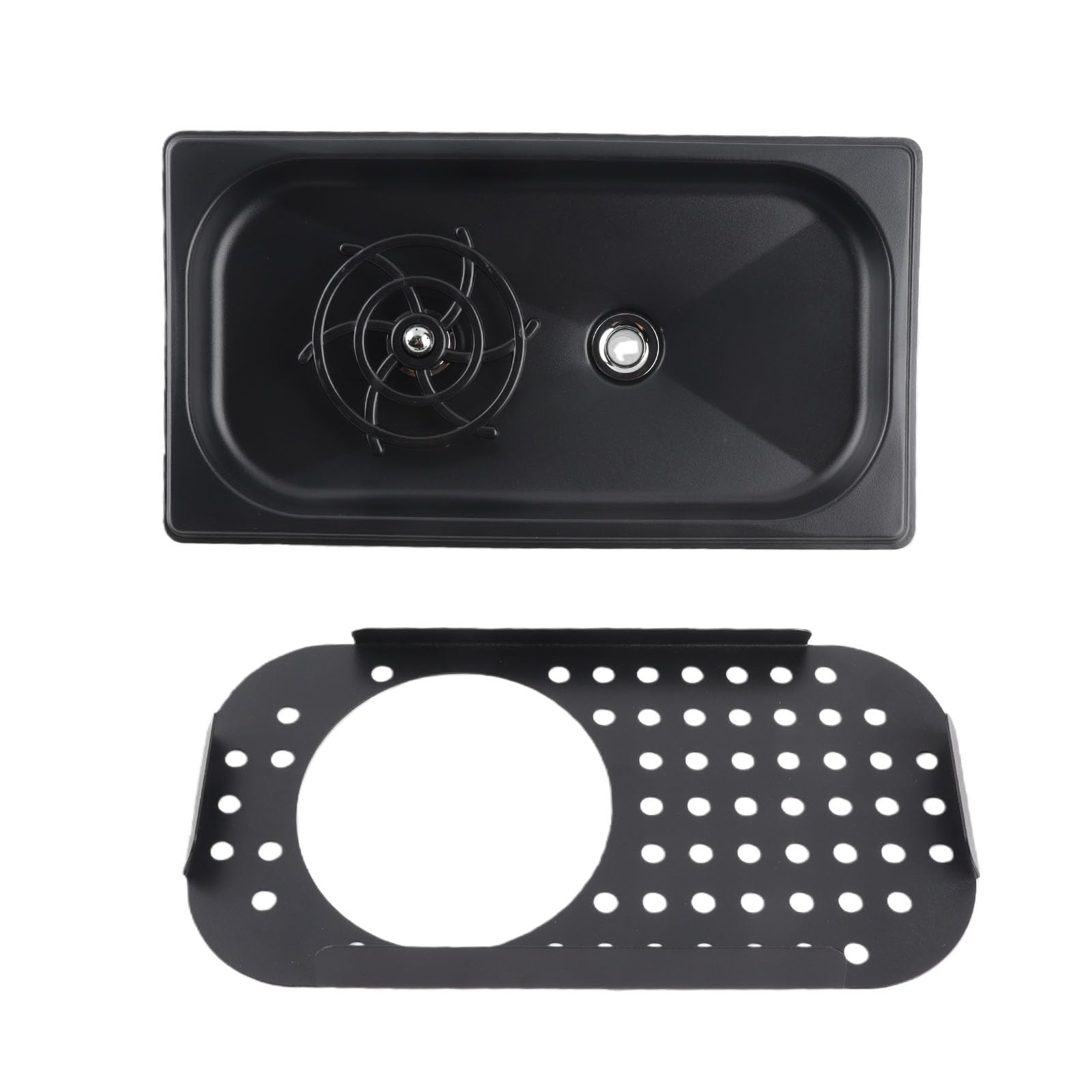 Sciacquatrice per Brocca, 360 ° risciacquo ad Alta Pressione di risciacquo Automatico Bar Glass Rinser, lavapiatti in Acciaio Inossidabile Tazza con 2 Tubi dell'Acqua (Black)