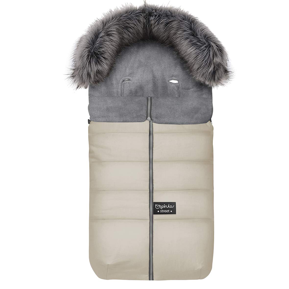 Bimbi Sacco per passeggino in velluto + colletto in pile 456 000 00 lino – Coprisedili per auto, unisex