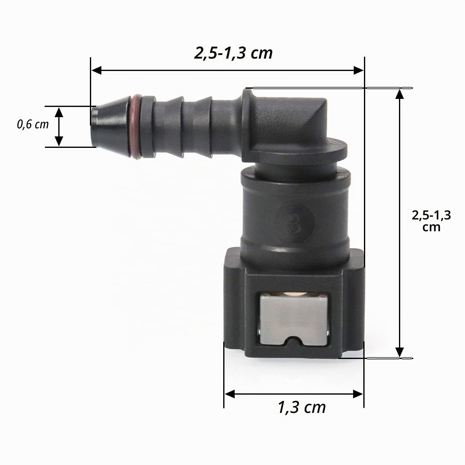 QWORK® - Attacco rapido carburante, connettore rapido a 90 gradi, Plastica Connettore Femmina 7.89mm ID6, 2 pezzo