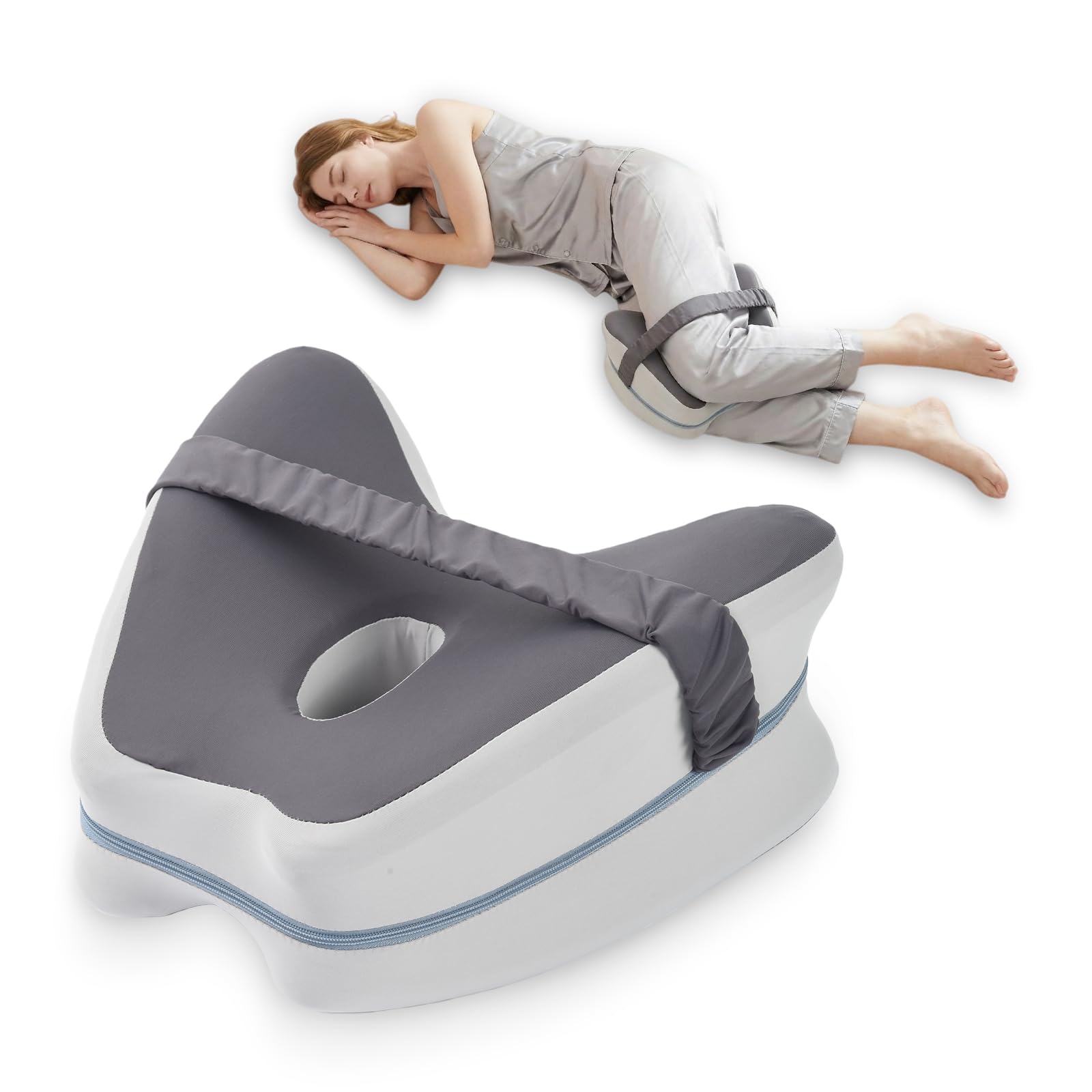 OTraki Poduszka na kolana dla osób śpiących na boku, ergonomiczna poduszka do przechowywania, pianka z pamięcią kształtu, chłodny materiał, zdejmowana i nadająca się do prania, ortopedyczna poduszka