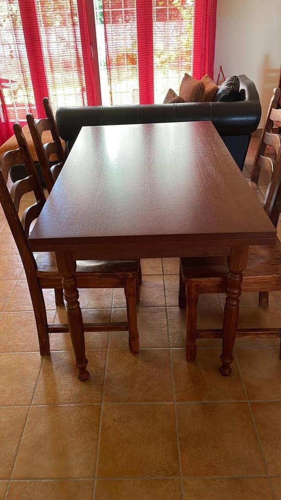 Mar.c.a. Design, Mesa Comedor Extensible, Mesa Comedor Madera, Nogal Oscuro - Mesa Cocina Extensible 140X80X75 cm + 2 Extensiones Laterales de 35 cm - Mesa Salon y Cocina Estilo Clásico, Made in Italy