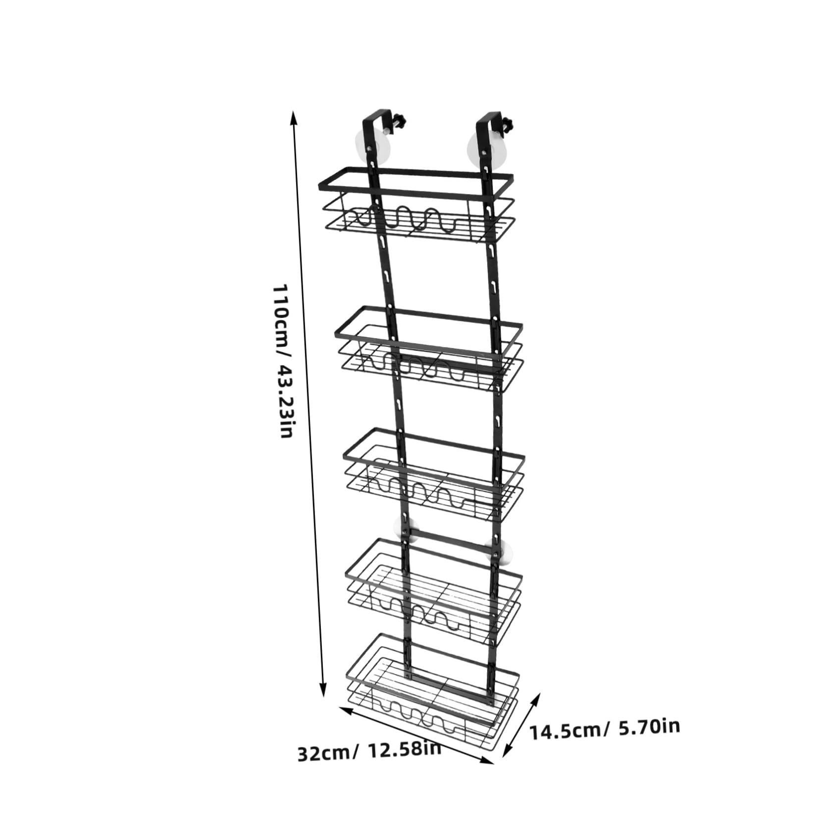 Cabilock Over The Door Hanging Storage Rack Basket Organizer for Kitchen Bathroom No Drill Installation Space Saving Metal Shelves for Toiletries Spices