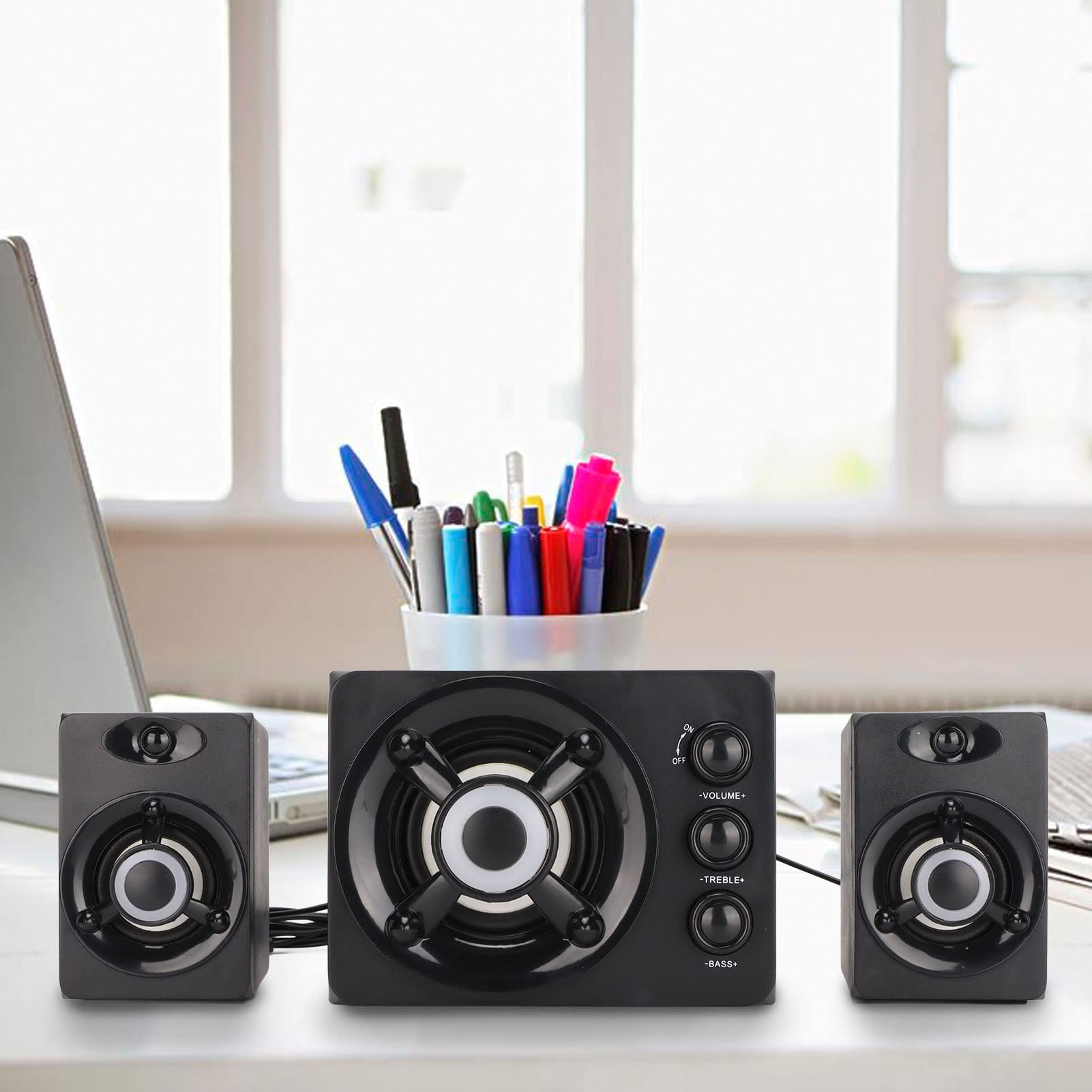 Głośnik Komputerowy Subwoofer Stereofoniczny 2.1 Zasilany Przez