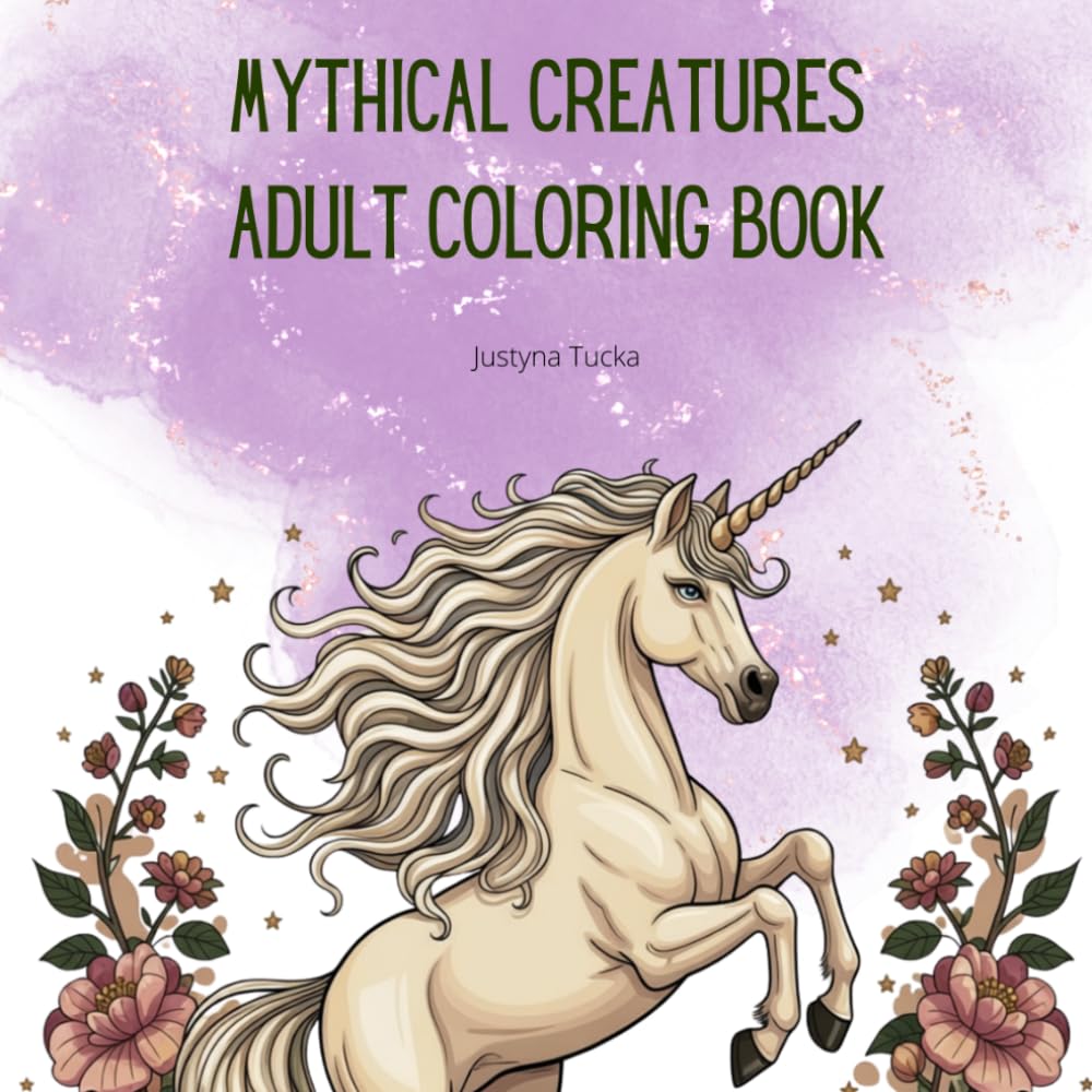 Mythical creatures adult coloring book