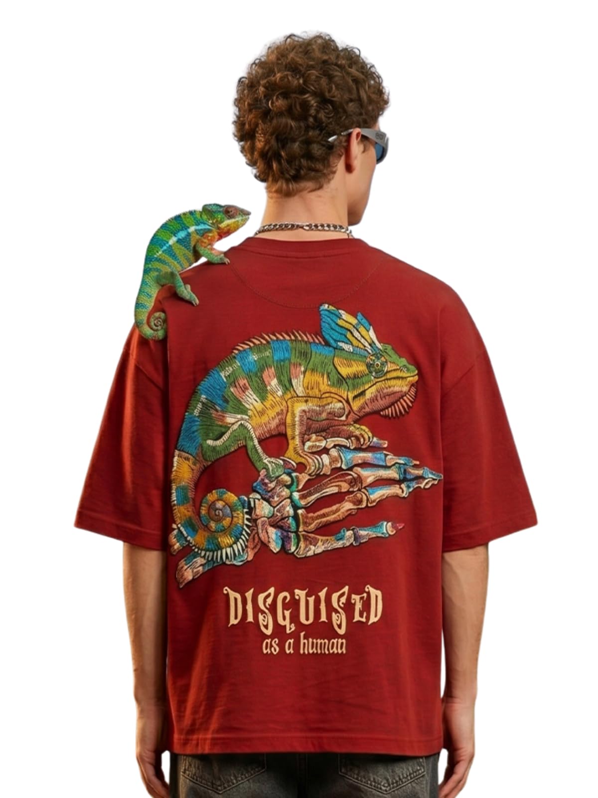 veirdo Men Heavy 240 GSM Oversized Puff Printed Pure Cotton T-Shirt | 3D Raised Print | Drop Shoulder Half Sleeve Round Neck Streetwear Tee (S to XXL)-picture-37