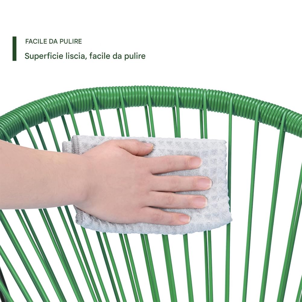 Shally Dogan Set Conversazione Giardino Polyrattan 2 Posti Tavolino Freddy Verde Menta