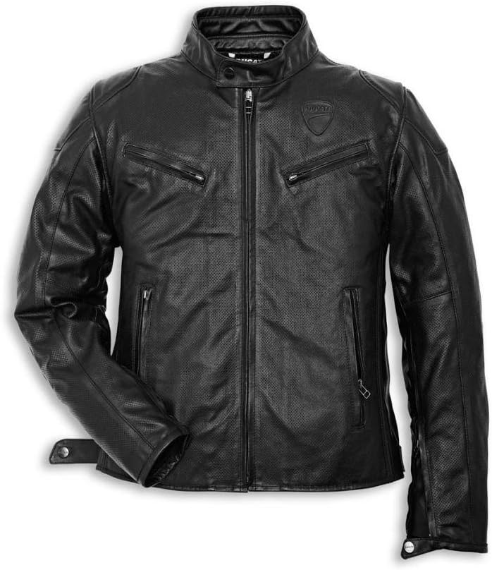 Ducati 981025556 Urban Leather Jacket - Black Perforated - Size 56