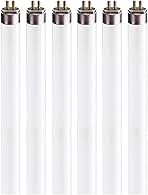 F8T5 Fluorescent Light Bulbs Under Cabinet Bulb 8 Watt Tube Bulb - Pack of 6 (3000K Warm White, 12 inch)