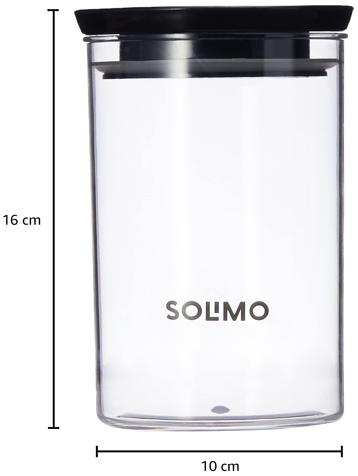 Amazon Brand - Solimo Plastic Storage Jar and Container Set I Air Tight & BPA Free Containers For Kitchen Storage Set I Grocery Kitchen Container Set I Multipurpose Jar, 900 Ml Each, Set 2, Black 3