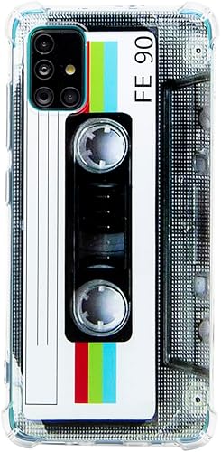 Miniatura 1 de Compatible con Samsung Galaxy A51 Cool Tape Casete, Slim Dual Retro Cassette Music a prueba de golpes, funda protectora suave para teléfono Samsung
