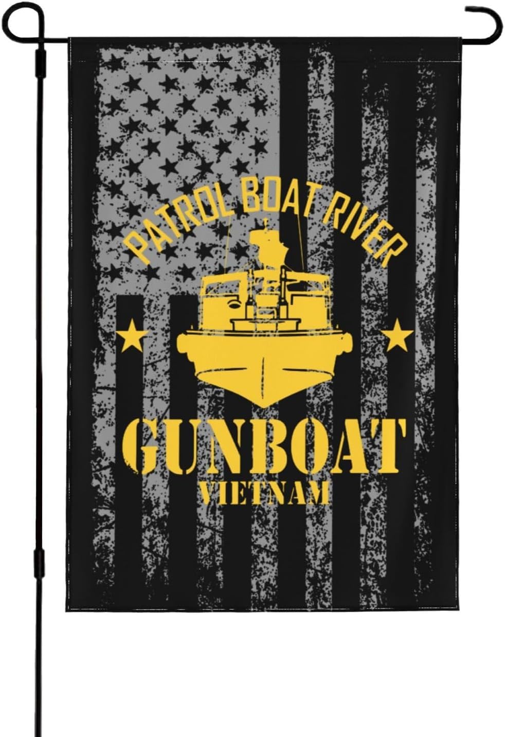 GAOJIanFEFEa Patrol Boat River PBR - Gunboat Vietnam Garden Flag 12x18 Inch Double Sided Small Flags for Outside Yard Outdoor Decor Wall Banner