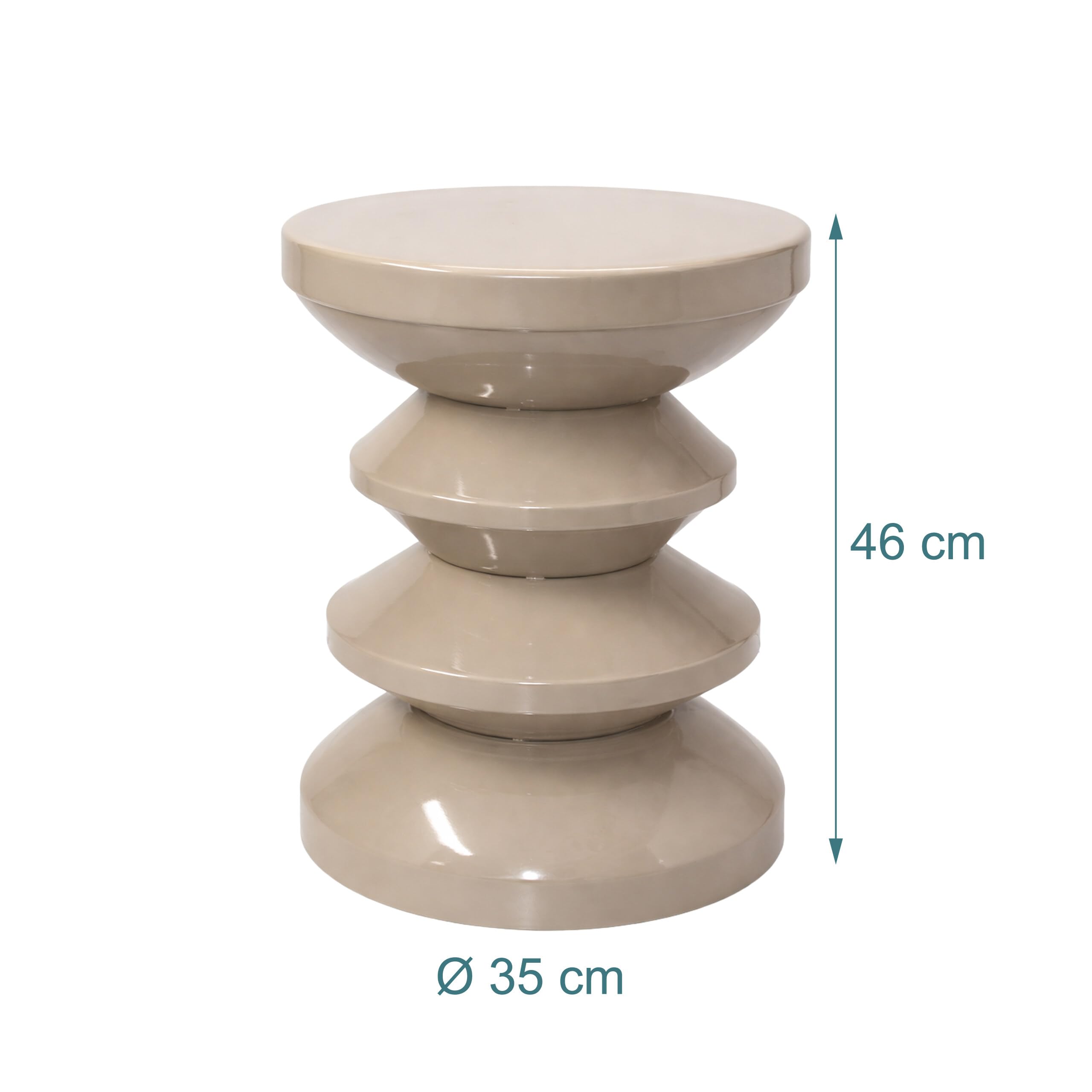 Relaxdays Tavolino & Sgabello, Design Zigzag, Oggetto Decorativo per Soggiorno, HxD: 46 x 35 cm