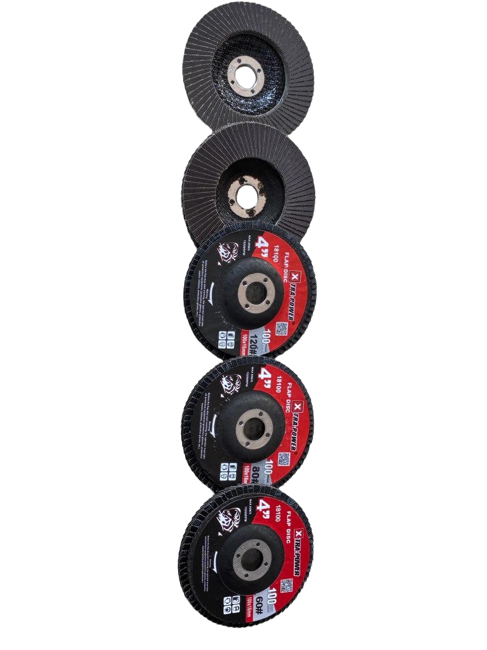 Flap Disc 4" pack of 5 No Grit 60,80,120,220,320 For fine finish in grinding,metal, steel exclusive-picture-24