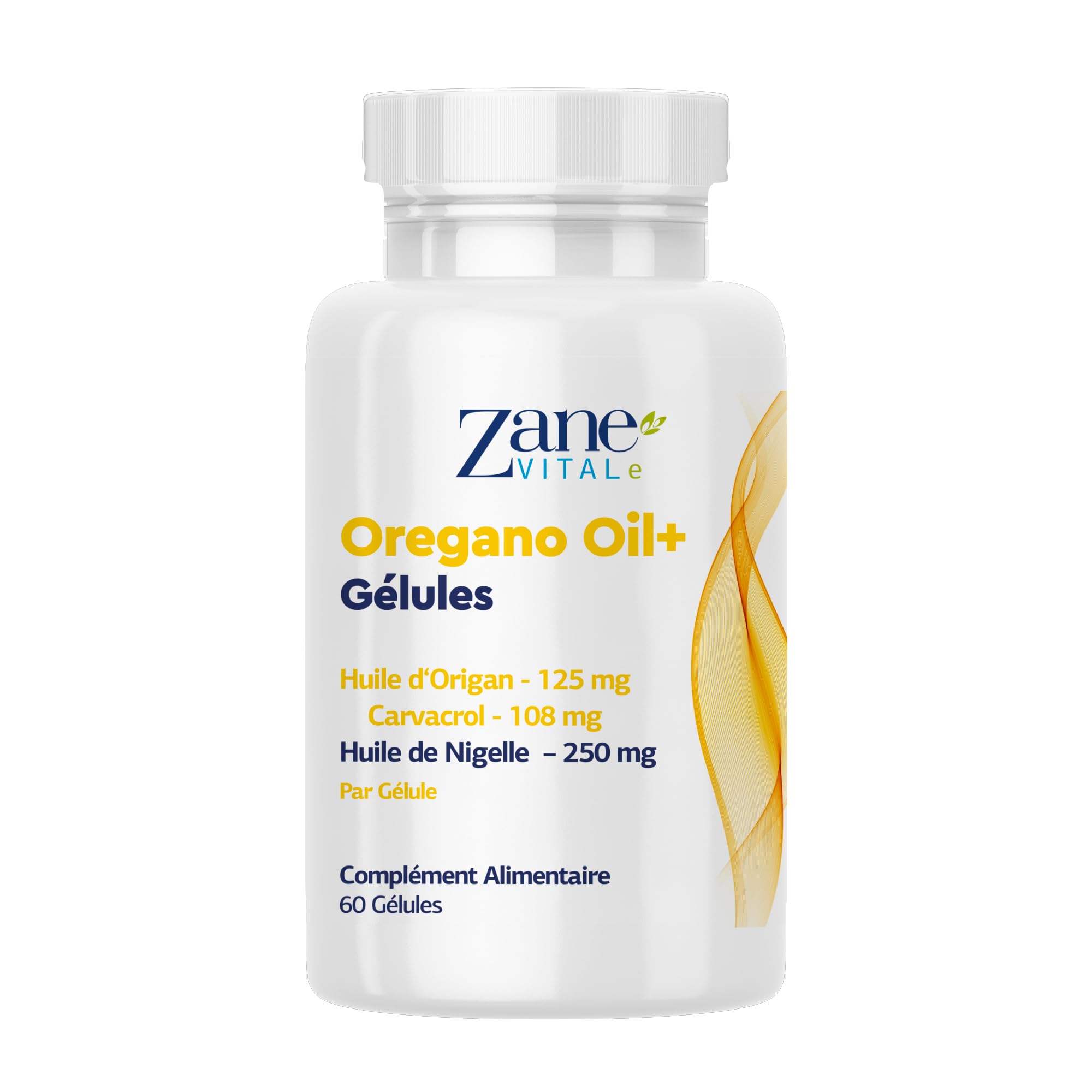 Zane Oregano Oil+ Gélules d'huile d'origan et d'huile de nigelle – avec carvacrol et thymoquinone – Complément alimentaire. Sans OGM, sans gluten – 60 gélules de Zane Vital.