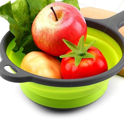 Miniatura 9 de Operitacx Colador plegable plegable de plástico para fregadero, colador de pantalla para fregadero, cesta plegable, colador de pasta, colador de