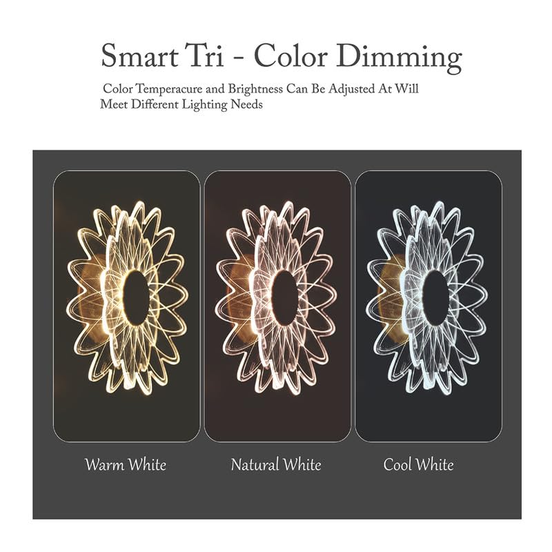 Image of Spiral Gride Glow 3-in-1 LED Wall Light | (Glowing Circular 3-in-1 LED Wall Light, Pack 1) (Artistic Petal Design, Pack of 1)