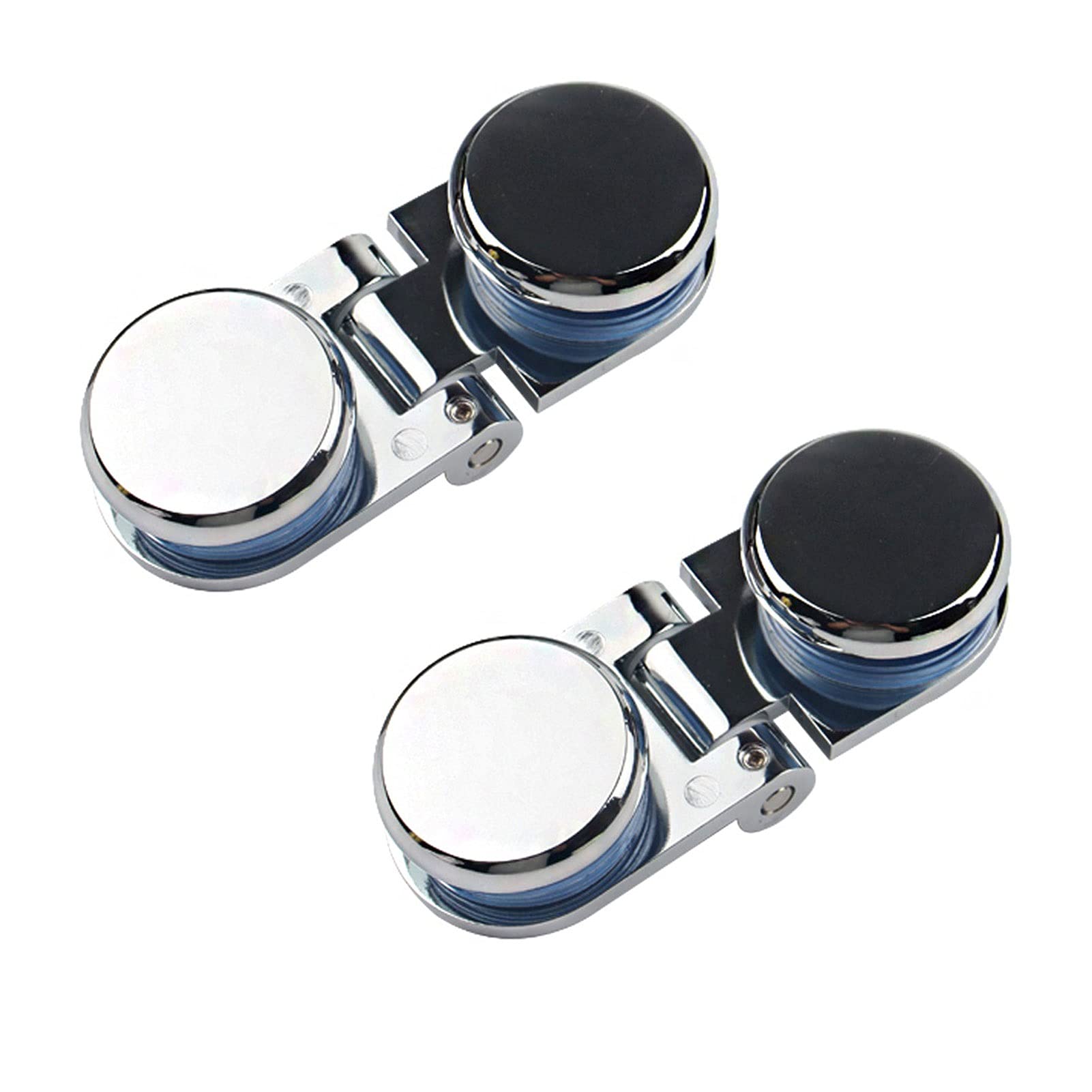 2 Pieces of Frameless Glass Door Hinges Wine Cabinet Display Cabinet Embedded Side Mounted Glass Door Hinges(Double Sided)
