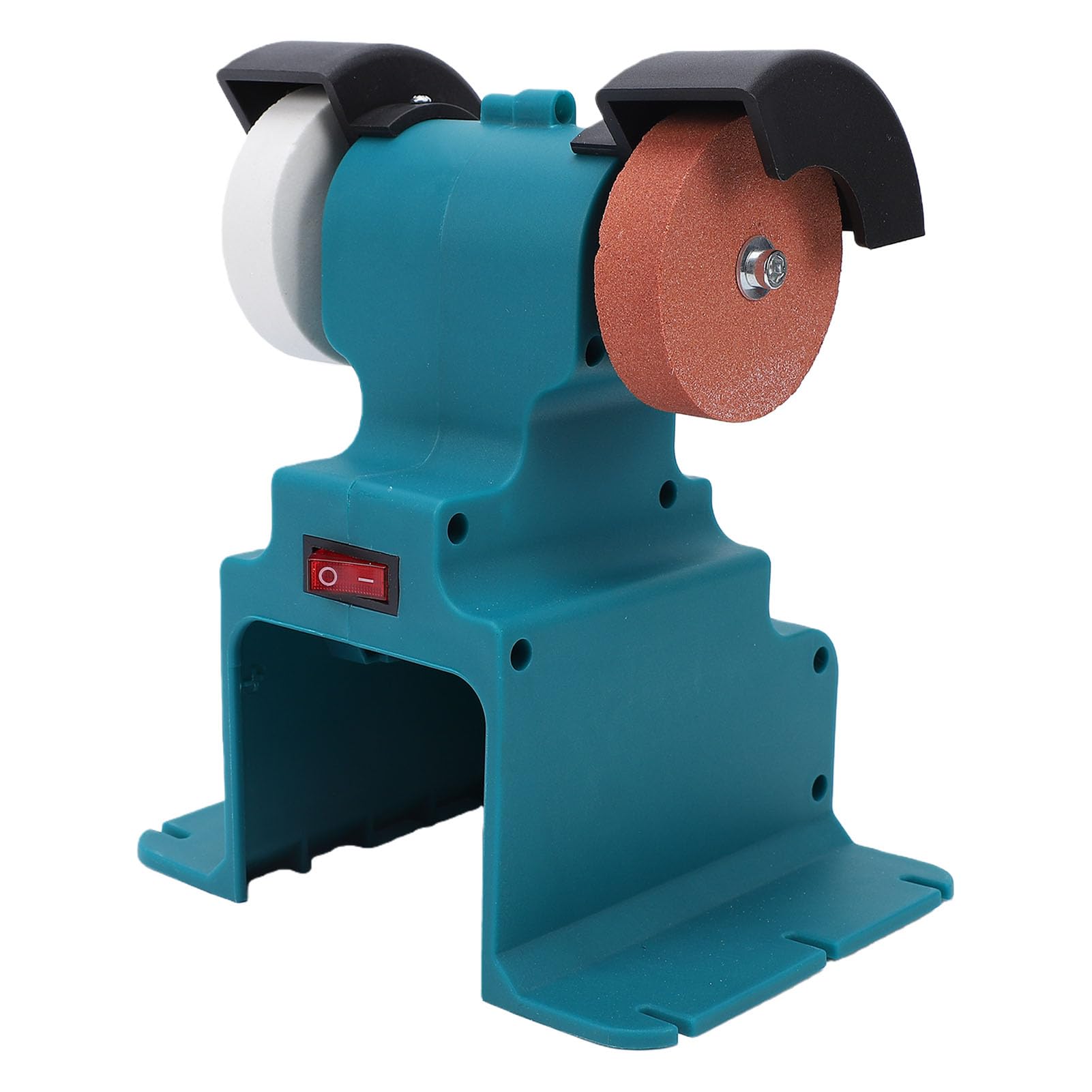 Eujgoov Mini Amoladora de Banco Inalámbrica 200W 7000rpm con 2 Baterías de 4Ah y Herrajes de Montaje para Batería 18V-21V, Esmerilado y Pulido (Enchufe de la UE 100-240V)